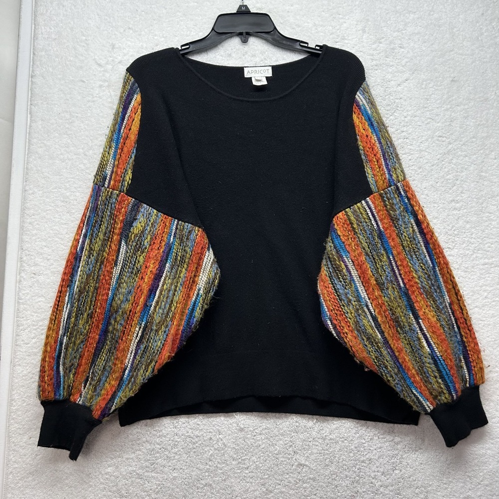 Apricot Womens Soze 10 Black Balloon Long Sleeve Pullover Sweater (V3)